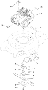 Engine And Blade Assembly Diagram and Parts List for 10632 (313000001 - 313999999)(2013) Lawn Boy Lawn Mower